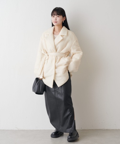 Lui's(ルイス)の「キルティングミドルコート(その他アウター・レディース・アイボリー/ブラック/モカ・FREE)」の10枚目の写真