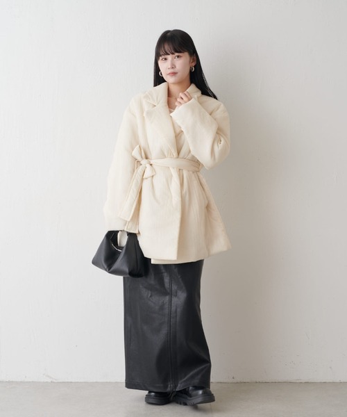 Lui's(ルイス)の「キルティングミドルコート(その他アウター・レディース・アイボリー/ブラック/モカ・FREE)」の12枚目の写真