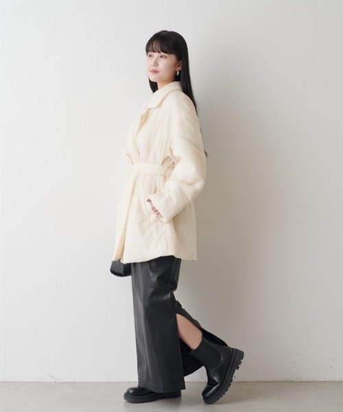 Lui's(ルイス)の「キルティングミドルコート(その他アウター・レディース・アイボリー/ブラック/モカ・FREE)」の14枚目の写真