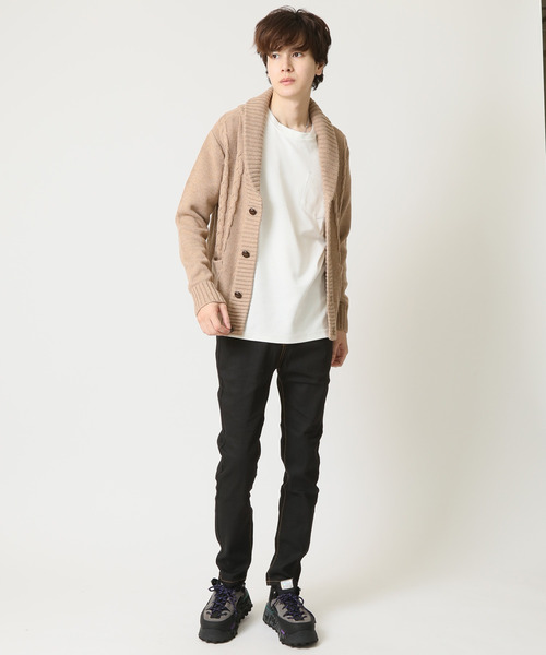 ARCADE(アーケード)の「ショールカラー ケーブル編みニット カーディガン(カーディガン/ボレロ・メンズ・ブラックミックス/ベージュ/ミックスグレー/ワイン/ブラック・L/LL/M)」の12枚目の写真