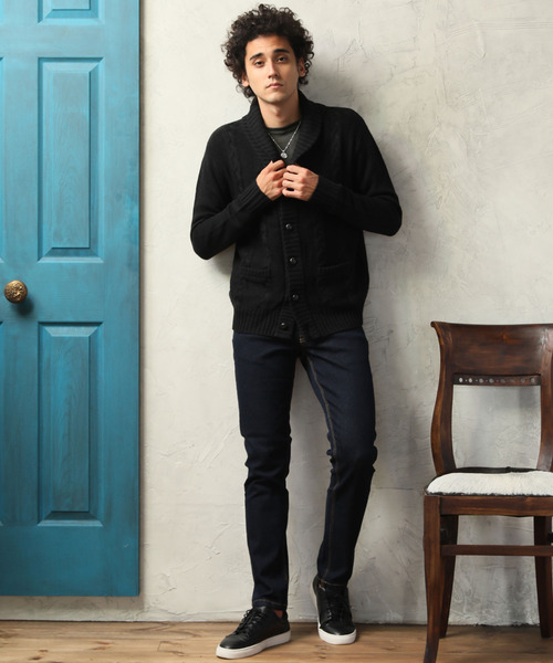 ARCADE(アーケード)の「ショールカラー ケーブル編みニット カーディガン(カーディガン/ボレロ・メンズ・ブラックミックス/ベージュ/ミックスグレー/ワイン/ブラック・L/LL/M)」の13枚目の写真