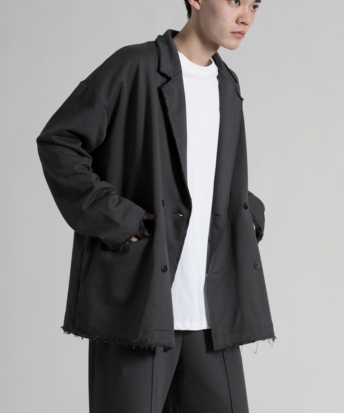 aimoha（アイモハ）の「【aimoha neo】Oversized Double-breasted Blazer（テーラードジャケット・メンズ・ブラウン/ダークグレー・MEDIUM/LARGE/X-LARGE）」の2枚目の写真