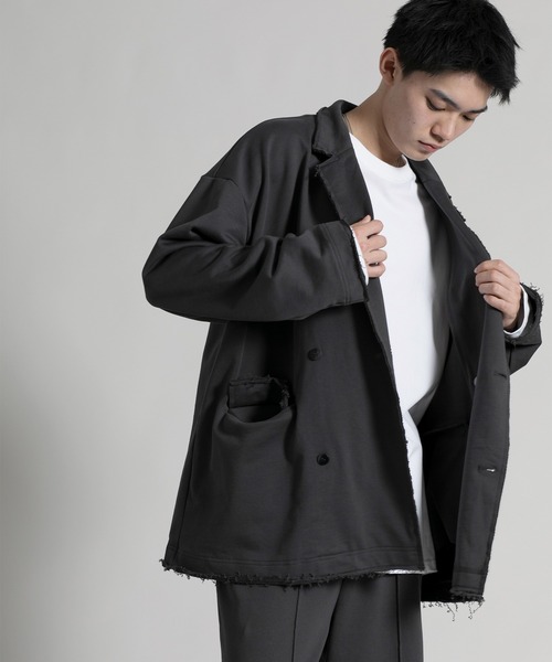 aimoha（アイモハ）の「【aimoha neo】Oversized Double-breasted Blazer（テーラードジャケット・メンズ・ブラウン/ダークグレー・MEDIUM/LARGE/X-LARGE）」の9枚目の写真
