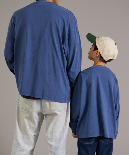 PAIRMANON STREET（ペアマノンストリート）の「【PAIRMANON STREET】【リンクコーデ】ピグメント 加工 ロンT 長袖 Tシャツ（Tシャツ/カットソー・メンズ・レッド系その他/ネイビー/ブラック・FREE）」の2枚目の写真