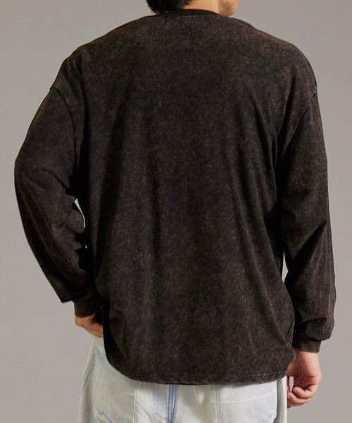 PAIRMANON STREET（ペアマノンストリート）の「【PAIRMANON STREET】【リンクコーデ】ピグメント 加工 ロンT 長袖 Tシャツ（Tシャツ/カットソー・メンズ・レッド系その他/ネイビー/ブラック・FREE）」の7枚目の写真