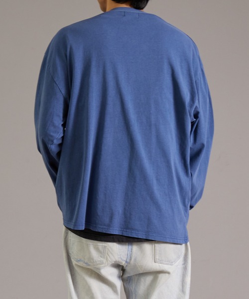 PAIRMANON STREET（ペアマノンストリート）の「【PAIRMANON STREET】【リンクコーデ】ピグメント 加工 ロンT 長袖 Tシャツ（Tシャツ/カットソー・メンズ・レッド系その他/ネイビー/ブラック・FREE）」の11枚目の写真