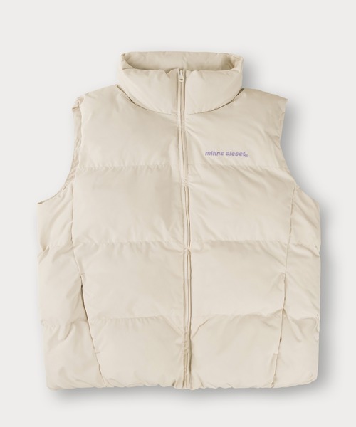 mihns closet(ミンズクローゼット)の「【mihns closet/ミンズクローゼット】ワンポイントロゴ ボリューム ファイバーダウンベスト(ダウンベスト・メンズ・ブラック/オフホワイト/ブラック系その他・M/L/XL)」の5枚目の写真