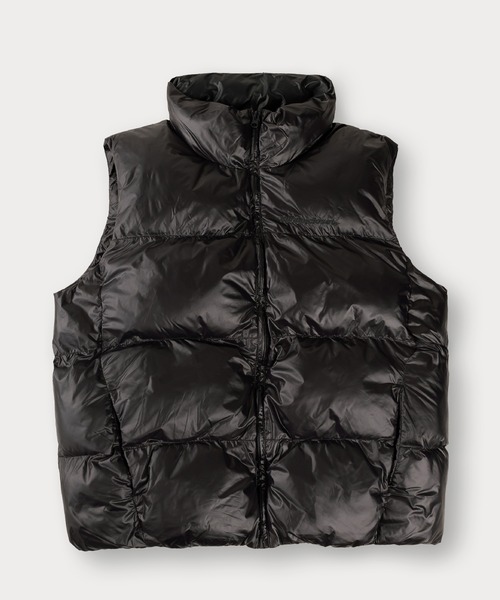 mihns closet(ミンズクローゼット)の「【mihns closet/ミンズクローゼット】ワンポイントロゴ ボリューム ファイバーダウンベスト(ダウンベスト・メンズ・ブラック/オフホワイト/ブラック系その他・M/L/XL)」の6枚目の写真