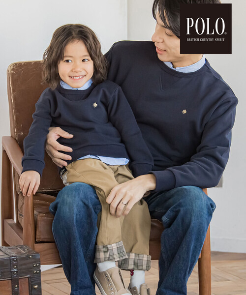 SLAP SLIP(スラップスリップ)の「【POLO BCS(ポロ・ビーシーエス)×SLAP SLIPコラボ】【お揃い】胸刺しゅうバックプリントトレーナー(スウェット・レディース・オフホワイト/ネイビー・FREE)」の3枚目の写真
