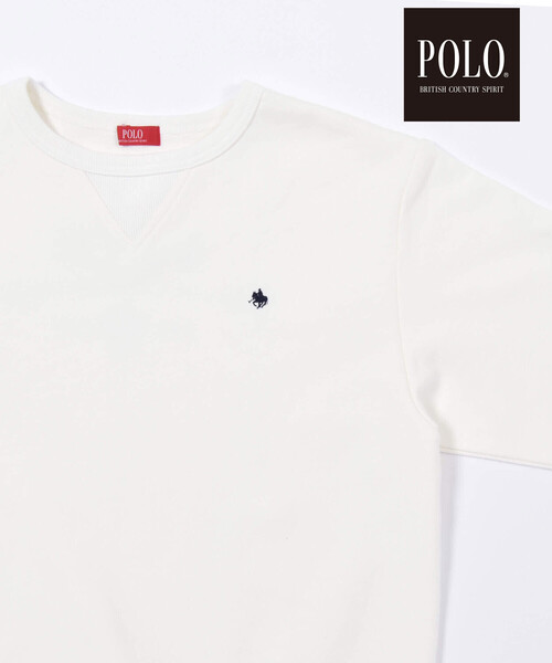 SLAP SLIP(スラップスリップ)の「【POLO BCS(ポロ・ビーシーエス)×SLAP SLIPコラボ】【お揃い】胸刺しゅうバックプリントトレーナー(スウェット・レディース・オフホワイト/ネイビー・FREE)」の9枚目の写真