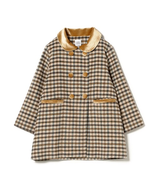 B:MING by BEAMS（ビーミングバイビームス）の「ファー襟 チェック柄 ダブル コート（100～140cm）（ダウンジャケット/コート・キッズ・ベージュ/ネイビー・110/120/130/140/100）」の14枚目の写真
