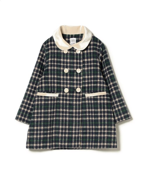 B:MING by BEAMS（ビーミングバイビームス）の「ファー襟 チェック柄 ダブル コート（100～140cm）（ダウンジャケット/コート・キッズ・ベージュ/ネイビー・110/120/130/140/100）」の21枚目の写真