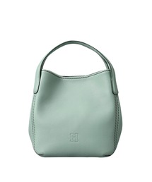 HIROFU ヒロフ　ハンドバッグ　肩掛け　グリーン　トートバッグ　レザー ✨良品✨ヒロフ トートバッグ 肩掛け ハンド レザー Hロゴ