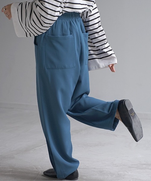 HUG.U（ハグユー）の「ワイドカーブパンツ（その他パンツ・レディース・カーキ/ライトブルー/ブラック/ライトベージュ/キャメル・FREE）」の10枚目の写真