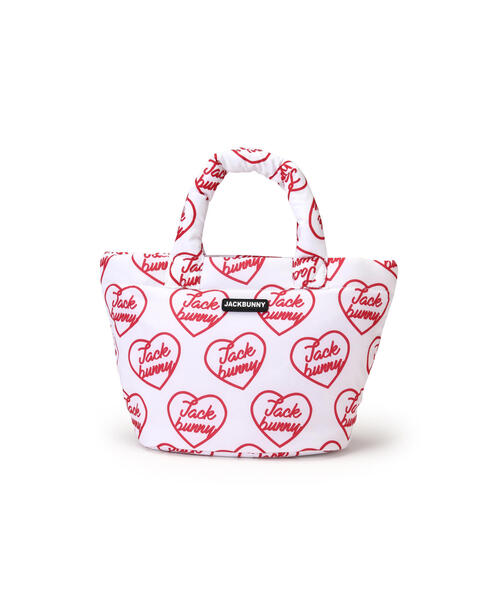 【セール】【Jack Bunny!!】ハート柄プリント カートバッグ (UNISEX)（トートバッグ）｜Jack Bunny!!（ジャックバニー）