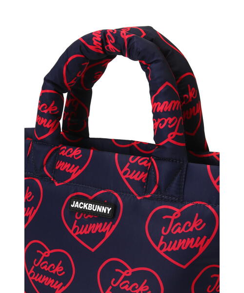 【セール】【Jack Bunny!!】ハート柄プリント カートバッグ (UNISEX)（トートバッグ）｜Jack Bunny!!（ジャックバニー）