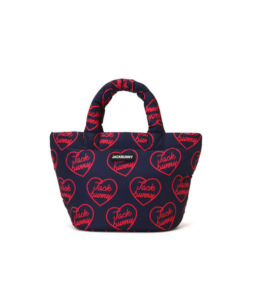 【セール】【Jack Bunny!!】ハート柄プリント カートバッグ (UNISEX)（トートバッグ）｜Jack Bunny!!（ジャックバニー）