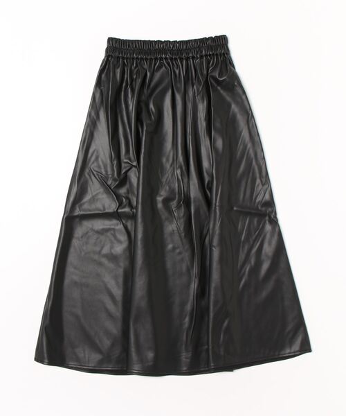 and it_（アンドイット）の「フェイクレザーフレアスカート（スカート・レディース・ブラック・M）」の6枚目の写真