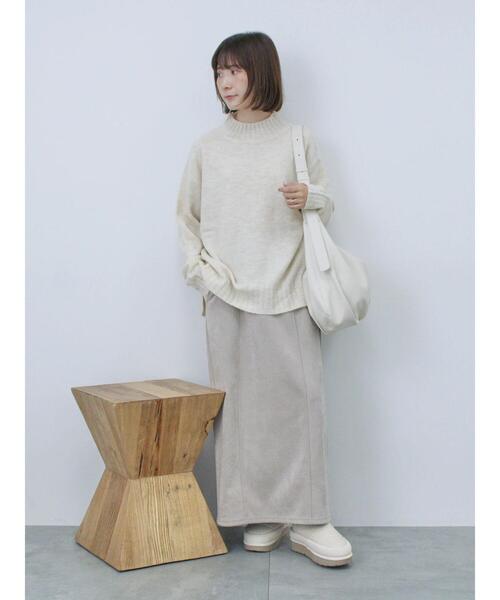 Samansa Mos2 blue（サマンサモスモスブルー）の「ヤクタッチモックネックプルオーバー（ニット/セーター・レディース・ブルー/グリーン/ベージュ/オレンジ/オフホワイト・F）」の11枚目の写真