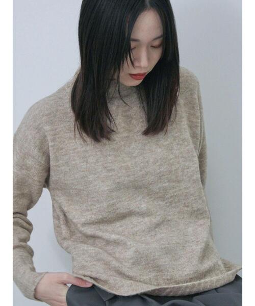 Samansa Mos2 blue（サマンサモスモスブルー）の「ヤクタッチモックネックプルオーバー（ニット/セーター・レディース・ブルー/グリーン/ベージュ/オレンジ/オフホワイト・F）」の13枚目の写真