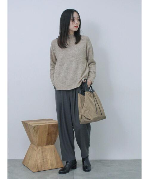 Samansa Mos2 blue（サマンサモスモスブルー）の「ヤクタッチモックネックプルオーバー（ニット/セーター・レディース・ブルー/グリーン/ベージュ/オレンジ/オフホワイト・F）」の17枚目の写真