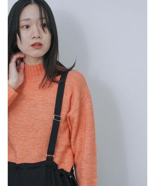 Samansa Mos2 blue（サマンサモスモスブルー）の「ヤクタッチモックネックプルオーバー（ニット/セーター・レディース・ブルー/グリーン/ベージュ/オレンジ/オフホワイト・F）」の21枚目の写真