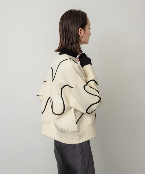 SENSE OF PLACE by URBAN RESEARCH(センスオブプレイスバイアーバンリサーチ)の「コードシシュウダンボールトップ(スウェット・レディース・アイボリー/ネイビー/チャコールグレー/ブラウン・ONE)」の13枚目の写真