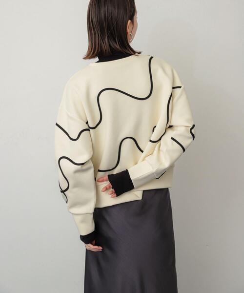 SENSE OF PLACE by URBAN RESEARCH(センスオブプレイスバイアーバンリサーチ)の「コードシシュウダンボールトップ(スウェット・レディース・アイボリー/ネイビー/チャコールグレー/ブラウン・ONE)」の14枚目の写真