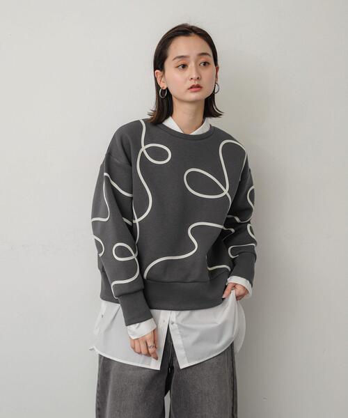 SENSE OF PLACE by URBAN RESEARCH(センスオブプレイスバイアーバンリサーチ)の「コードシシュウダンボールトップ(スウェット・レディース・アイボリー/ネイビー/チャコールグレー/ブラウン・ONE)」の20枚目の写真