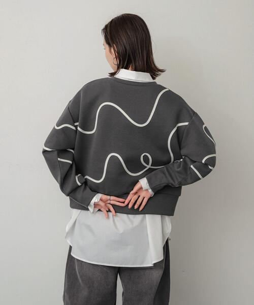 SENSE OF PLACE by URBAN RESEARCH(センスオブプレイスバイアーバンリサーチ)の「コードシシュウダンボールトップ(スウェット・レディース・アイボリー/ネイビー/チャコールグレー/ブラウン・ONE)」の21枚目の写真