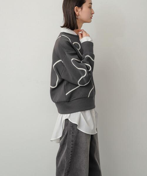 SENSE OF PLACE by URBAN RESEARCH(センスオブプレイスバイアーバンリサーチ)の「コードシシュウダンボールトップ(スウェット・レディース・アイボリー/ネイビー/チャコールグレー/ブラウン・ONE)」の22枚目の写真