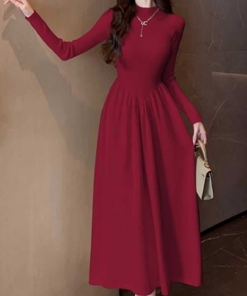 ウエストギャザー切替ニットワンピース（ワンピース）｜CADBURY（キャドバリー）