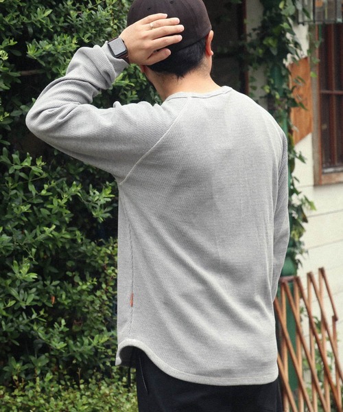 KRIFF MAYER（クリフメイヤー）の「ハニカムワッフルロンT（Tシャツ/カットソー・メンズ・グレー/ナチュラル/ネイビー/チャコール・MEDIUM/X-LARGE/LARGE）」の14枚目の写真