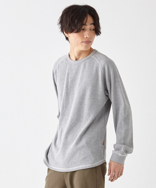 KRIFF MAYER（クリフメイヤー）の「ハニカムワッフルロンT（Tシャツ/カットソー・メンズ・グレー/ナチュラル/ネイビー/チャコール・MEDIUM/X-LARGE/LARGE）」の15枚目の写真