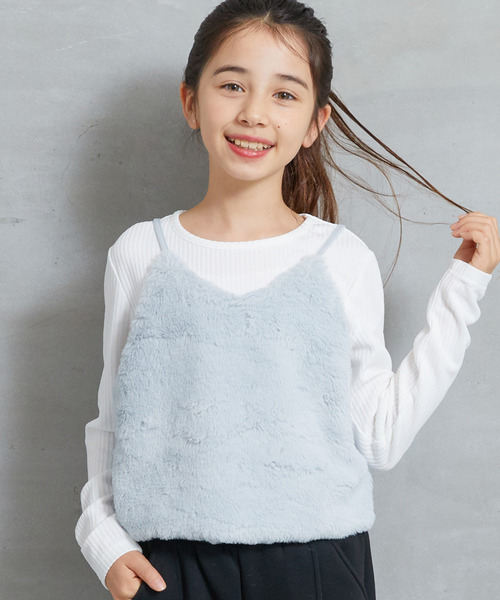 セール】【WEB限定セール】キッズ フェイクファービスチェ長袖Tシャツ