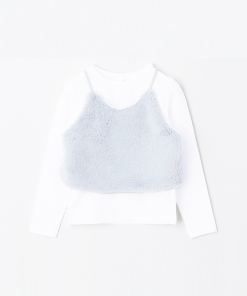 セール】【WEB限定セール】キッズ フェイクファービスチェ長袖Tシャツ