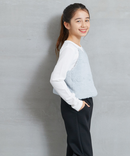 セール】【WEB限定セール】キッズ フェイクファービスチェ長袖Tシャツ