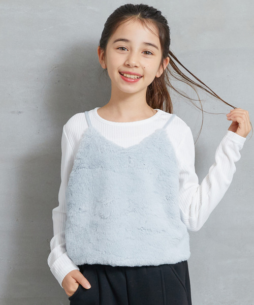 セール】【WEB限定セール】キッズ フェイクファービスチェ長袖Tシャツ