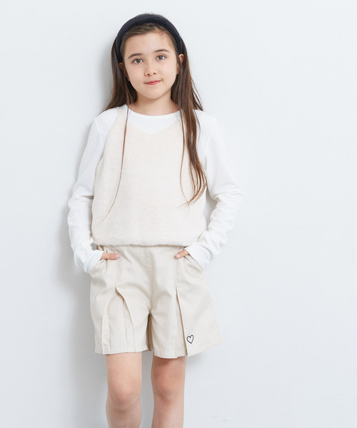 セール】【WEB限定セール】キッズ フェイクファービスチェ長袖Tシャツ