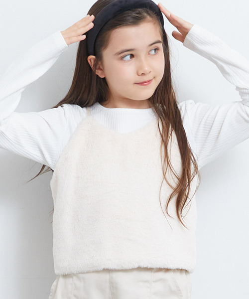 セール】【WEB限定セール】キッズ フェイクファービスチェ長袖Tシャツ