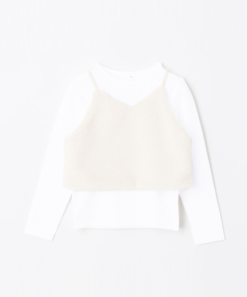 セール】【WEB限定セール】キッズ フェイクファービスチェ長袖Tシャツ