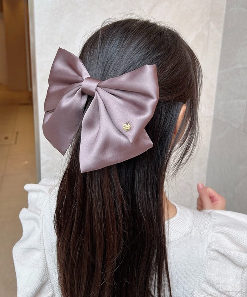 サテンリボンバレッタ（その他ヘアアクセサリー）｜INGNI