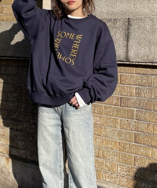 gossara(ゴサラ)の「スクエアロゴトレーナー(スウェット・レディース・グレー/ネイビー・FREE)」の5枚目の写真