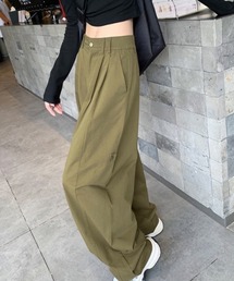 LADY LIKE | ダブルステッチ入りワイドパンツ(チノパンツ)