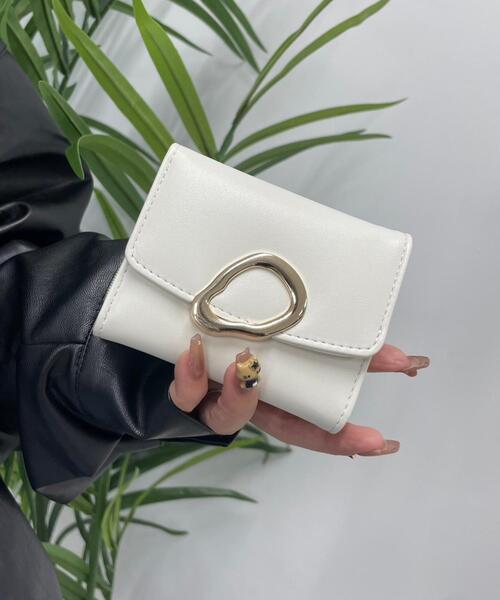 WEGO（ウィゴー）の「WEGO/ニュアンスパーツフラップウォレット（財布・レディース・オフホワイト/シルバー/ブラック・FREE）」の10枚目の写真