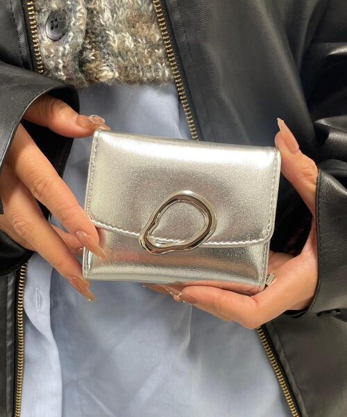 WEGO（ウィゴー）の「WEGO/ニュアンスパーツフラップウォレット（財布・レディース・オフホワイト/シルバー/ブラック・FREE）」の12枚目の写真