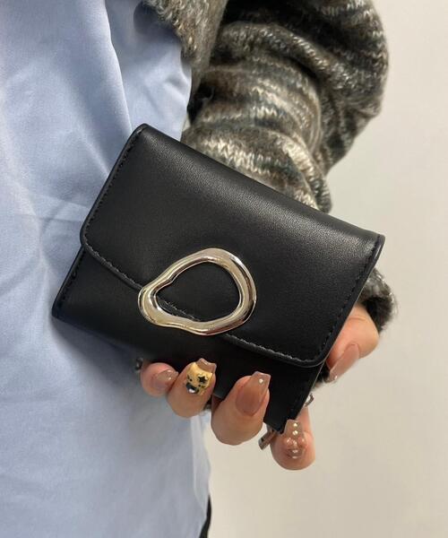 WEGO（ウィゴー）の「WEGO/ニュアンスパーツフラップウォレット（財布・レディース・オフホワイト/シルバー/ブラック・FREE）」の11枚目の写真