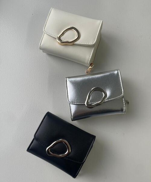 WEGO（ウィゴー）の「WEGO/ニュアンスパーツフラップウォレット（財布・レディース・オフホワイト/シルバー/ブラック・FREE）」の13枚目の写真