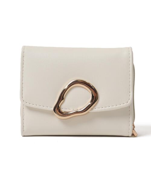 WEGO（ウィゴー）の「WEGO/ニュアンスパーツフラップウォレット（財布・レディース・オフホワイト/シルバー/ブラック・FREE）」の14枚目の写真