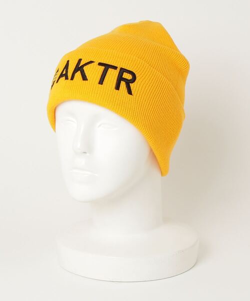 68&brothers（シックスティエイトアンドブラザーズ）の「xAKTR Acrylic Watch Cap w/emb.（ニットキャップ/ビーニー・メンズ・イエロー/ブラック・FREE）」の2枚目の写真